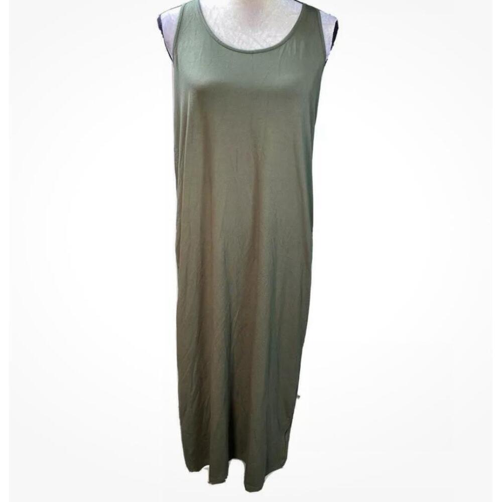 NWT Philosophy Womens Stretch Maxi Dress Sleeveless Dark Green Medium